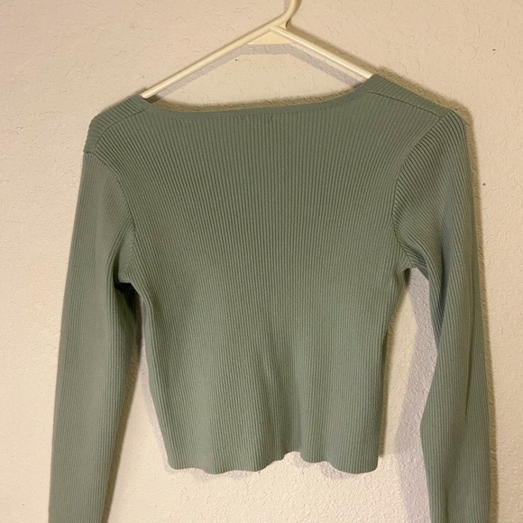John Galt Green Button-Up Sweater, One-Size - Picture 2 of 2